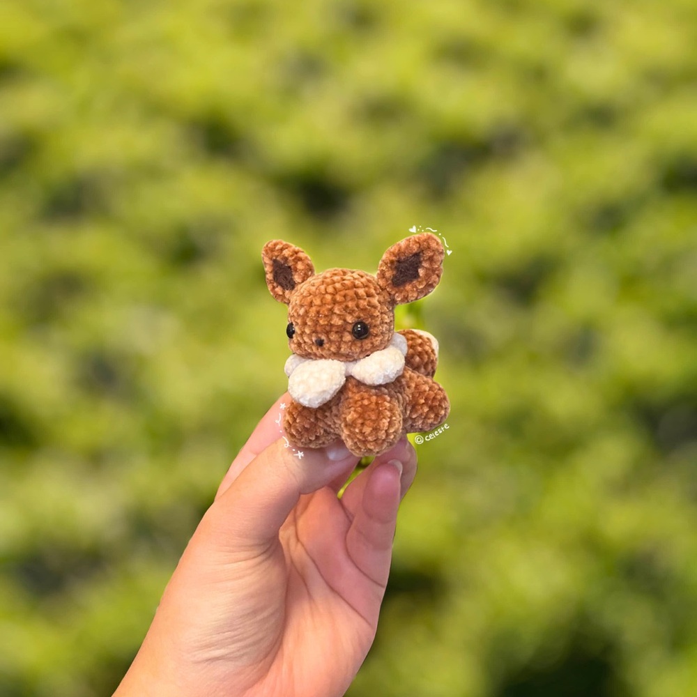 Handcrafted Crochet Eevee Keychain